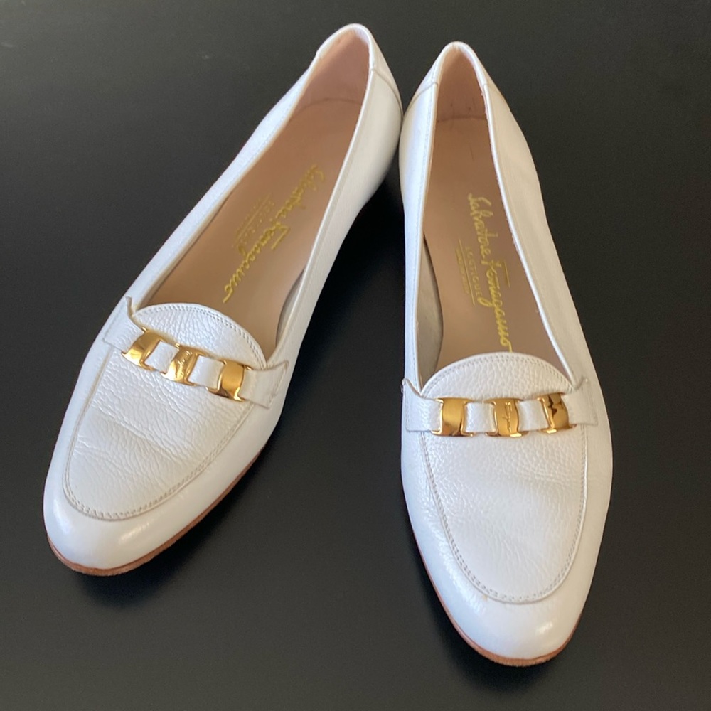 Salvatore Ferragamo - white flats